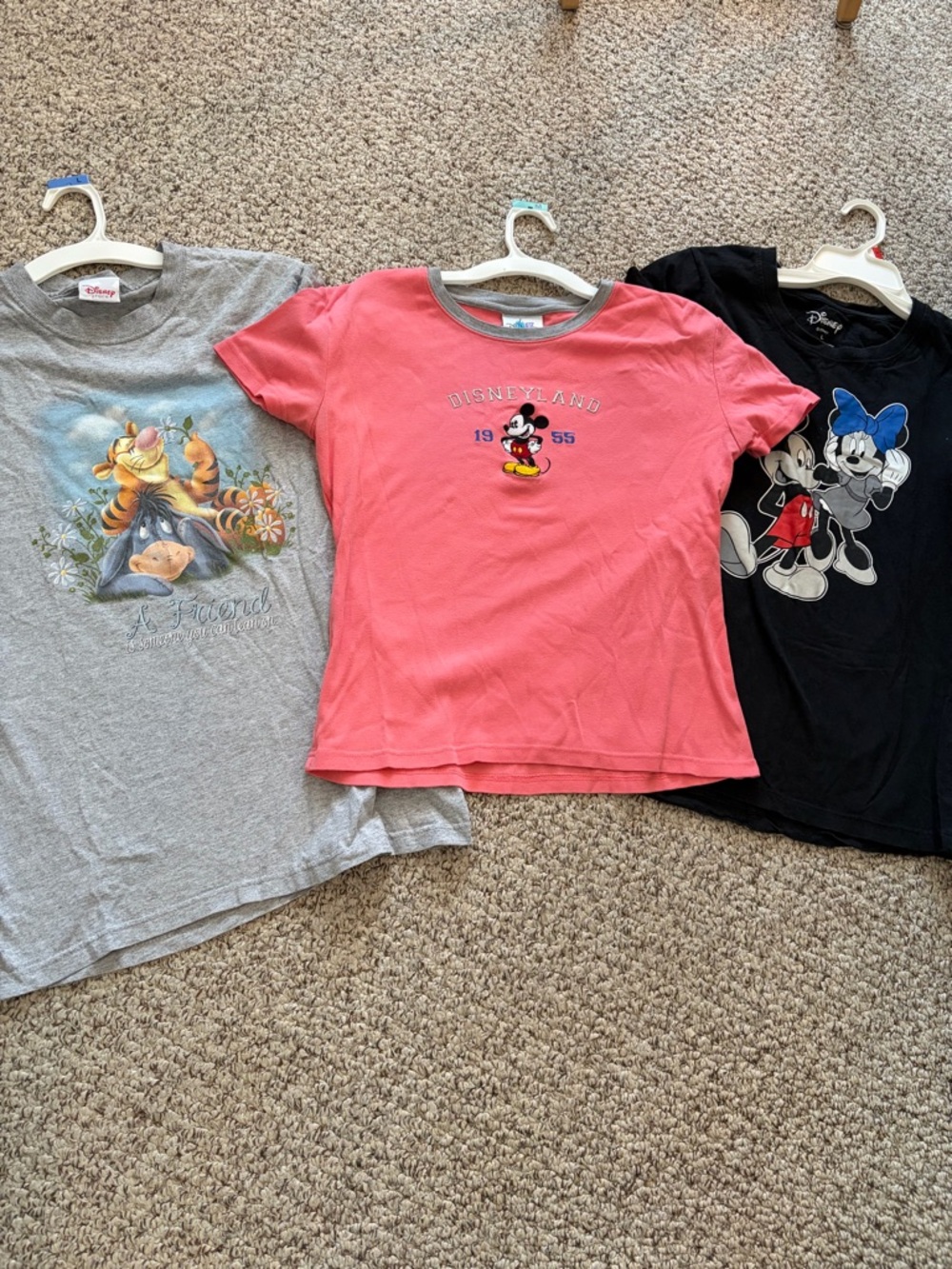 THREE Disney Short Sleeve Tees - Mickey Minnie Tigger